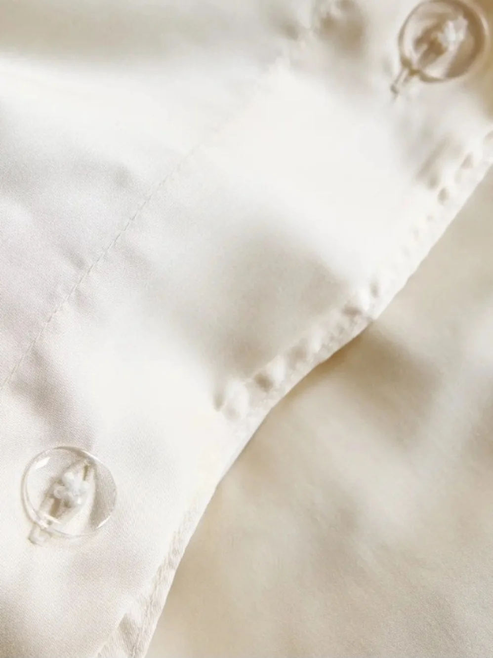 Quince 100% Organic Bamboo Viscose Queen Size Ivory Duvet Cover Set NWOT Preppy